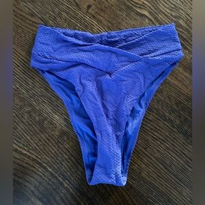 Aerie Deep Blue Textured Bikini Bottom